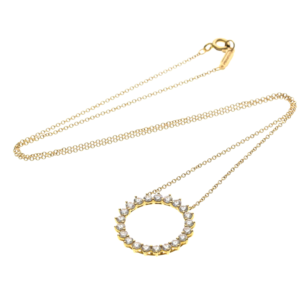 Tiffany & Co. Open Circle Pendant 18K Rose Gold with Diamonds